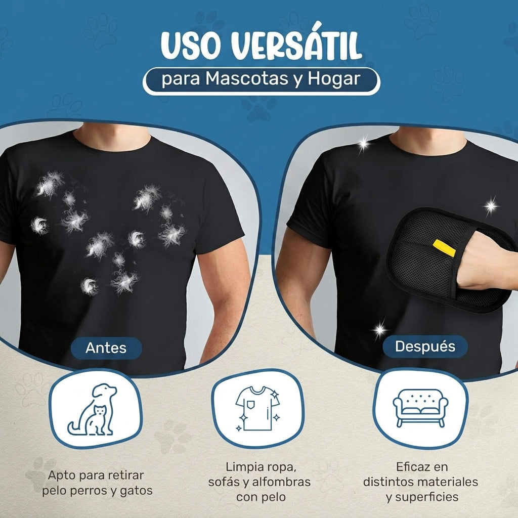 Guante Vortex Pro Atrapa Pelos para Hogar